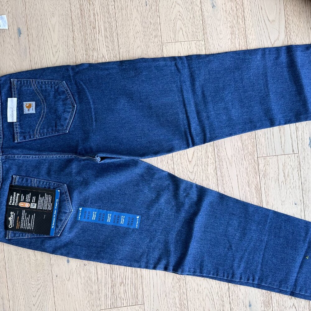NWT‎ Carhartt FR Relaxed Fit Jeans 34x32 FRB160 DNM - Picture 3 of 3